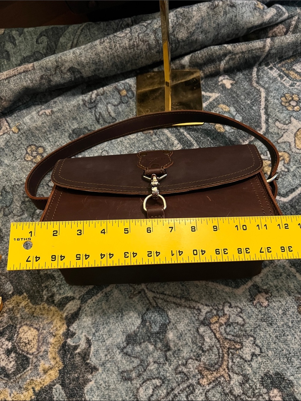 Brown Leather Satchel Crossbody Bag